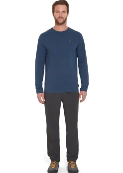 T-Shirts & Baselayers-Rab Mens Basecamp Logo Badge LS Tee - Tempest Blue