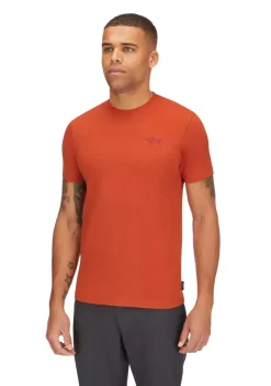 T-Shirts & Baselayers-Rab Mens Basecamp Logo Tee - Red Clay