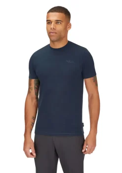 T-Shirts & Baselayers-Rab Mens Basecamp Logo Tee - Tempest Blue