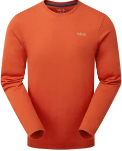 T-Shirts & Baselayers-Rab Mens Basecamp 3 Peaks LS Tee - Red Clay
