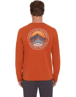 T-Shirts & Baselayers-Rab Mens Basecamp 3 Peaks LS Tee - Red Clay