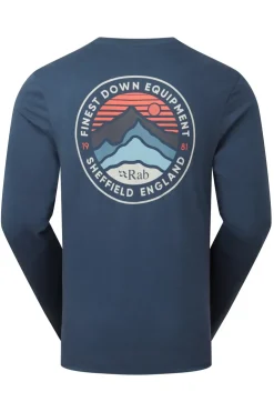 T-Shirts & Baselayers-Rab Mens Basecamp 3 Peaks LS Tee - Tempest Blue