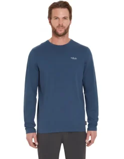 T-Shirts & Baselayers-Rab Mens Basecamp 3 Peaks LS Tee - Tempest Blue