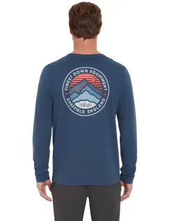T-Shirts & Baselayers-Rab Mens Basecamp 3 Peaks LS Tee - Tempest Blue