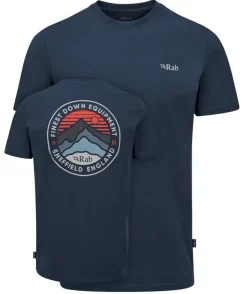 T-Shirts & Baselayers-Rab Mens Basecamp 3 Peak Tee - Tempest Blue