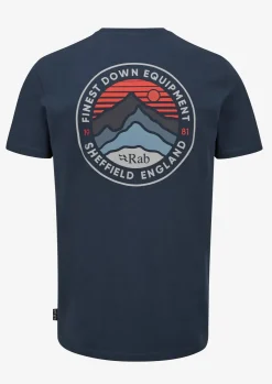 T-Shirts & Baselayers-Rab Mens Basecamp 3 Peak Tee - Tempest Blue