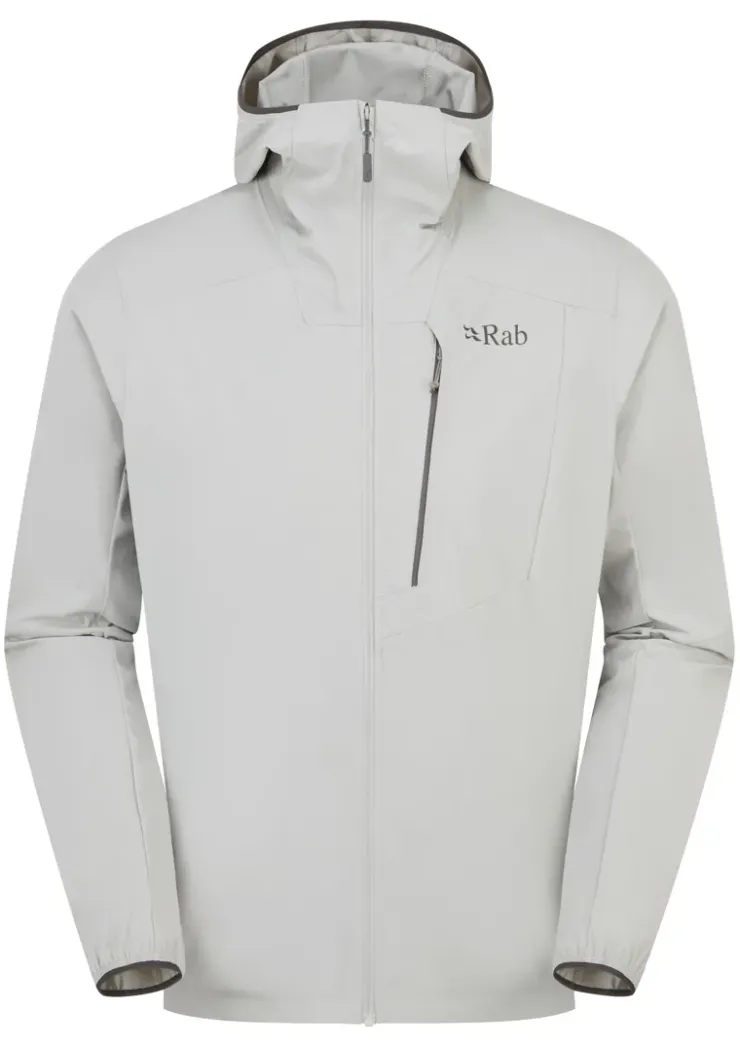 Softshell Jackets-Rab Mens Borealis Alpine Hoody - Light Zinc