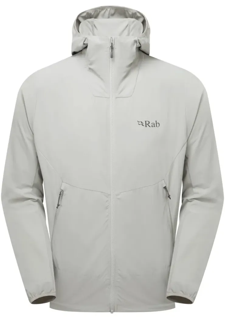 Softshell Jackets-Rab Mens Borealis Hoody - Light Zinc