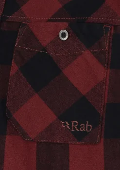 Shirts-Rab Mens Boundary Shirt - Oxblood Red Check