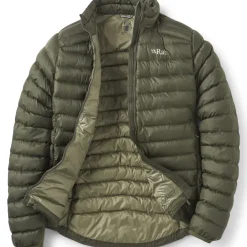 Insulated Jackets-Rab Mens Cirrus Jacket - Army