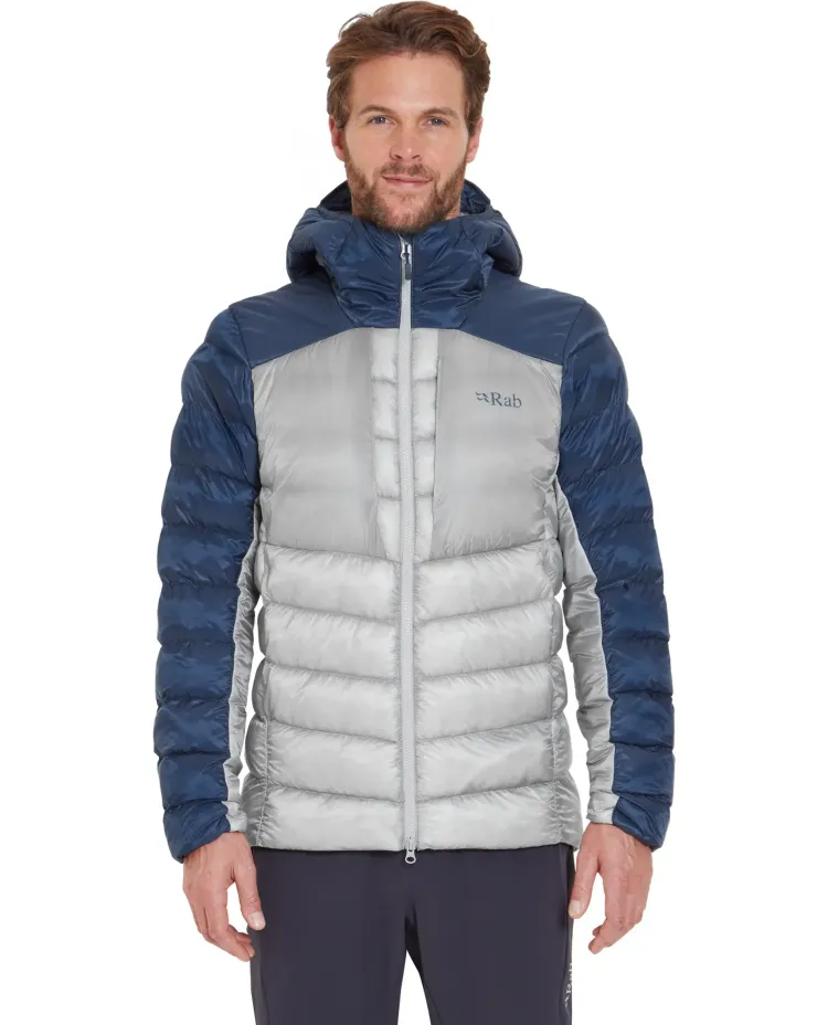 Insulated Jackets-Rab Mens Cirrus Ultra Hoody - Tempest Blue-Light Zinc