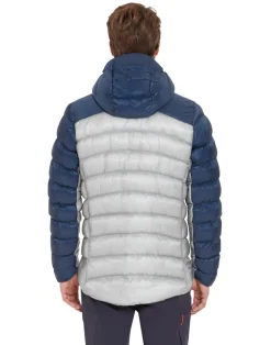 Insulated Jackets-Rab Mens Cirrus Ultra Hoody - Tempest Blue-Light Zinc