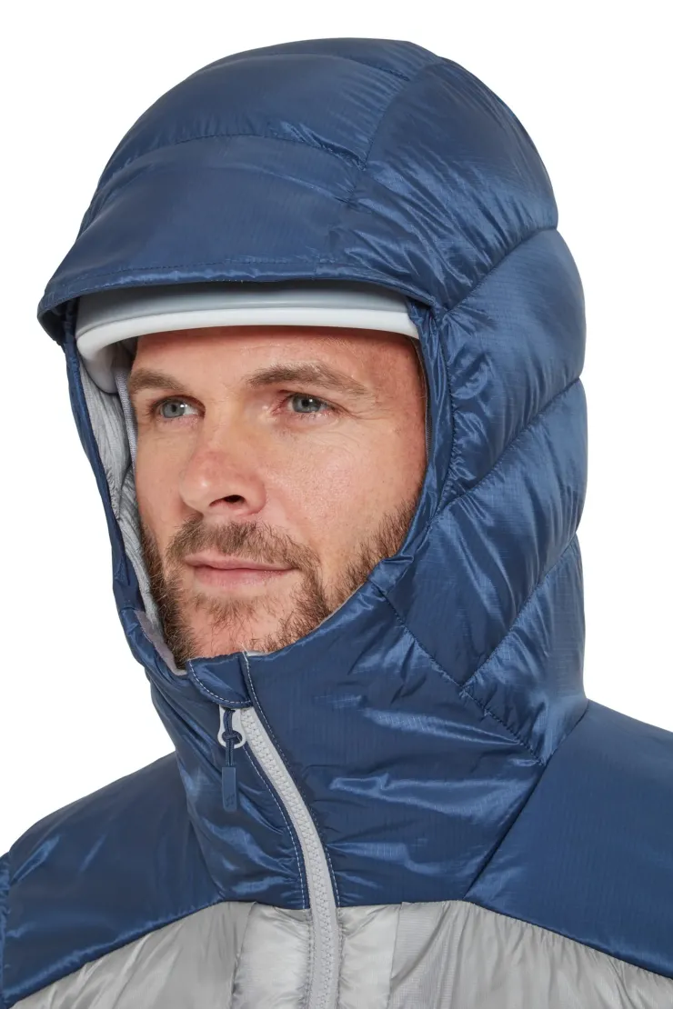 Insulated Jackets-Rab Mens Cirrus Ultra Hoody - Tempest Blue-Light Zinc