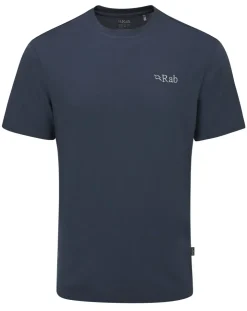 T-Shirts & Baselayers-Rab Mens Crimp Logo Tee - Tempest Blue