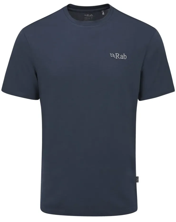 T-Shirts & Baselayers-Rab Mens Crimp Logo Tee - Tempest Blue