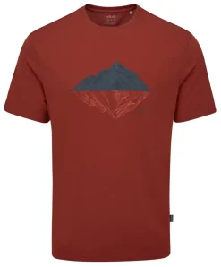 T-Shirts & Baselayers-Rab Mens Crimp Reflection Tee - Tuscan Red