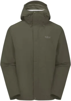 Waterproof Jackets-Rab Mens Downpour Jacket - Army
