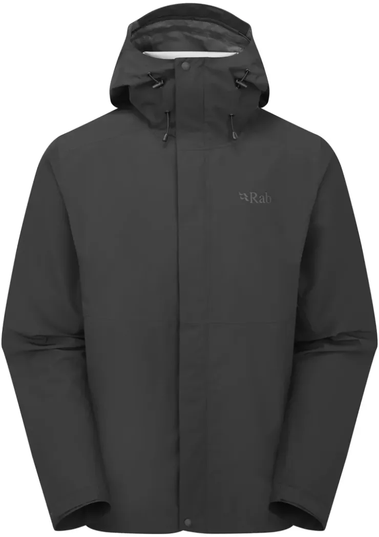 Waterproof Jackets-Rab Mens Downpour Jacket - Black
