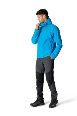Waterproof Jackets-Rab Mens Downpour Jacket - Maya Blue
