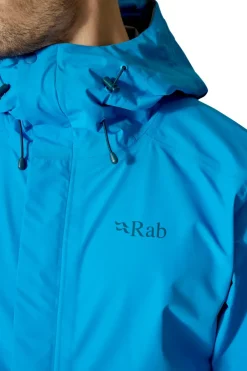 Waterproof Jackets-Rab Mens Downpour Jacket - Maya Blue