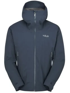 Waterproof Jackets-Rab Mens Downpour Light Jacket - Tempest Blue