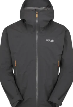 Waterproof Jackets-Rab Mens Downpour Light Jacket - Anthracite