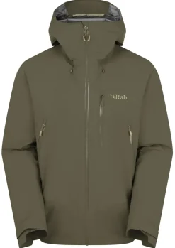 Waterproof Jackets-Rab Mens Downpour Mountain Jacket - Army