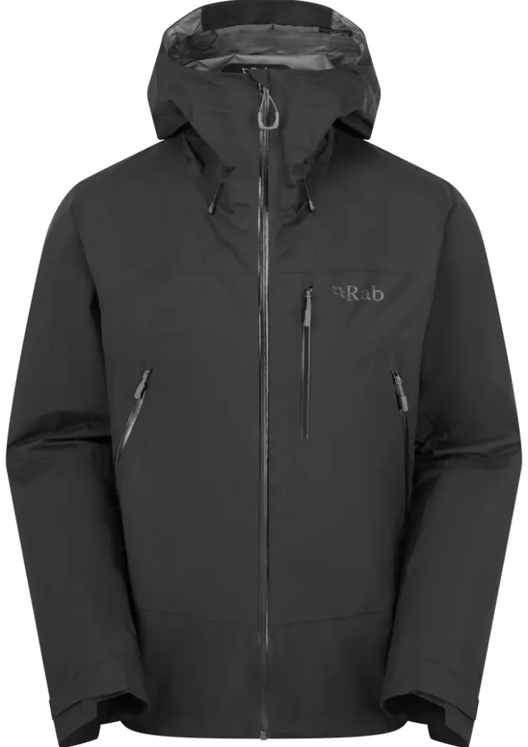 Waterproof Jackets-Rab Mens Downpour Mountain Jacket - Black