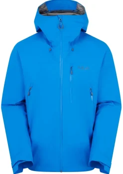 Waterproof Jackets-Rab Mens Downpour Mountain Jacket - Maya Blue