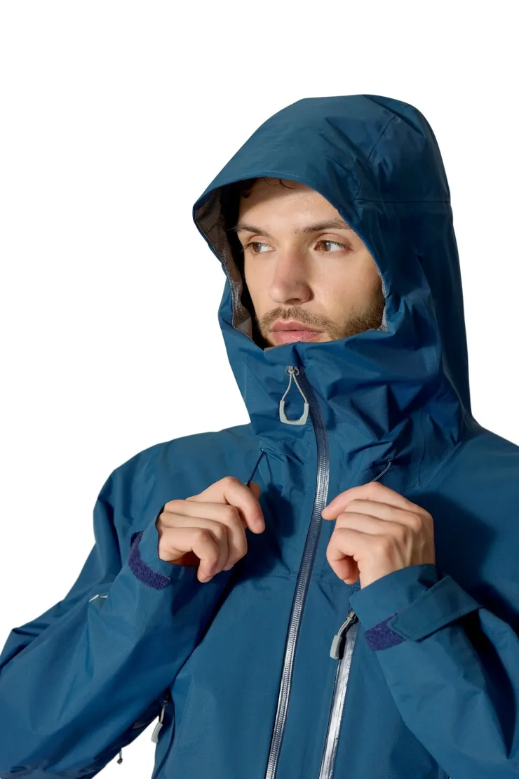 Waterproof Jackets-Rab Mens Downpour Mountain Jacket - Tempest Blue