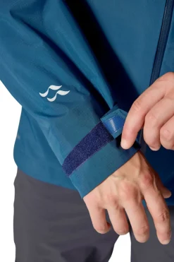 Waterproof Jackets-Rab Mens Downpour Mountain Jacket - Tempest Blue