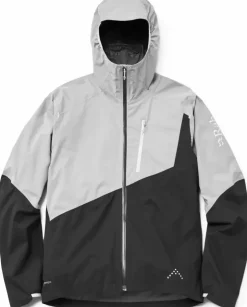 Waterproof Jackets-Rab Mens Downpour Trail Light Jacket - Light Zinc-Anthracite
