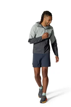 Waterproof Jackets-Rab Mens Downpour Trail Light Jacket - Light Zinc-Anthracite