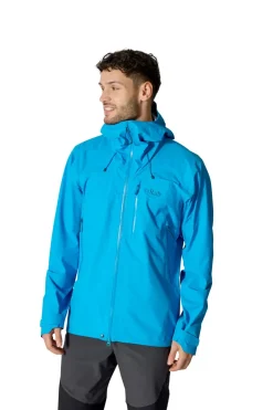 Waterproof Jackets-Rab Mens Firewall Mountain Jacket - Maya Blue