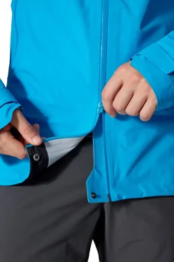 Waterproof Jackets-Rab Mens Firewall Mountain Jacket - Maya Blue
