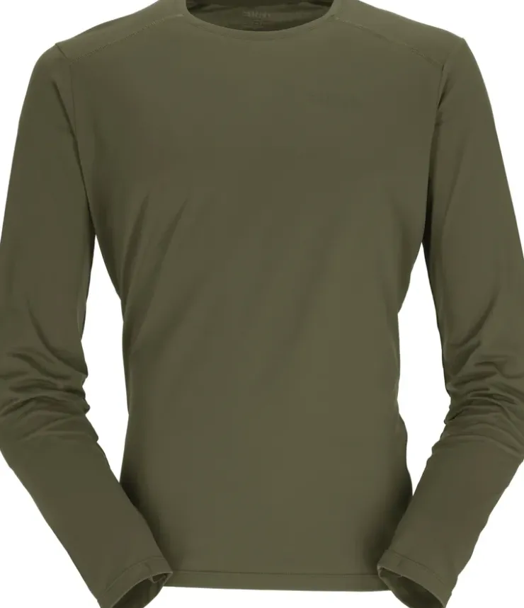 T-Shirts & Baselayers-Rab Mens Force Long Sleeved Tee - Olive-Olive