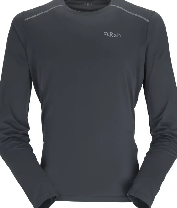 T-Shirts & Baselayers-Rab Mens Force Long Sleeved Tee - Beluga