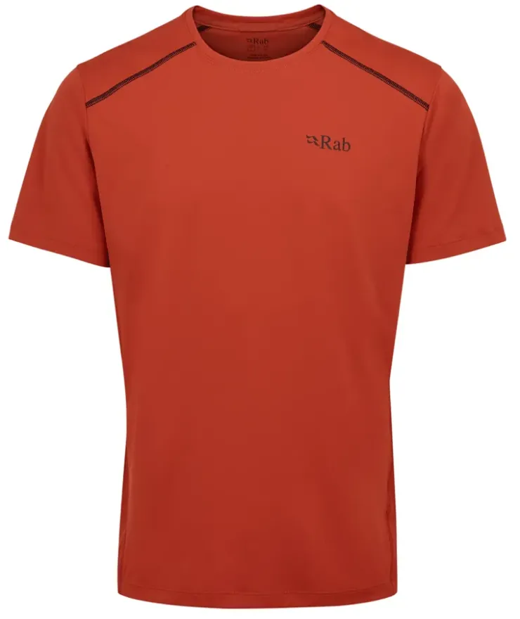 T-Shirts & Baselayers-Rab Mens Force Short Sleeved Tee - Tuscan Red