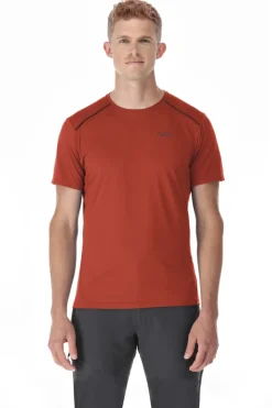 T-Shirts & Baselayers-Rab Mens Force Short Sleeved Tee - Tuscan Red