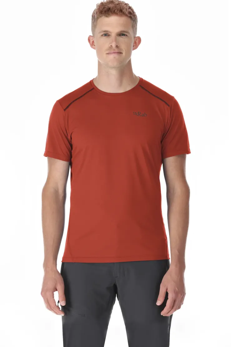 T-Shirts & Baselayers-Rab Mens Force Short Sleeved Tee - Tuscan Red