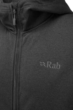 Fleece & Mid Layer-Rab Mens Geon Hoody - Black - Steel Marl