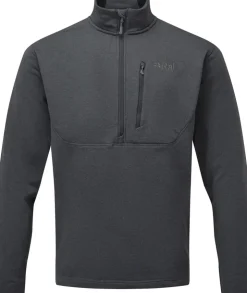 Fleece & Mid Layer-Rab Mens Geon Pull-On - Black-Steel Marl