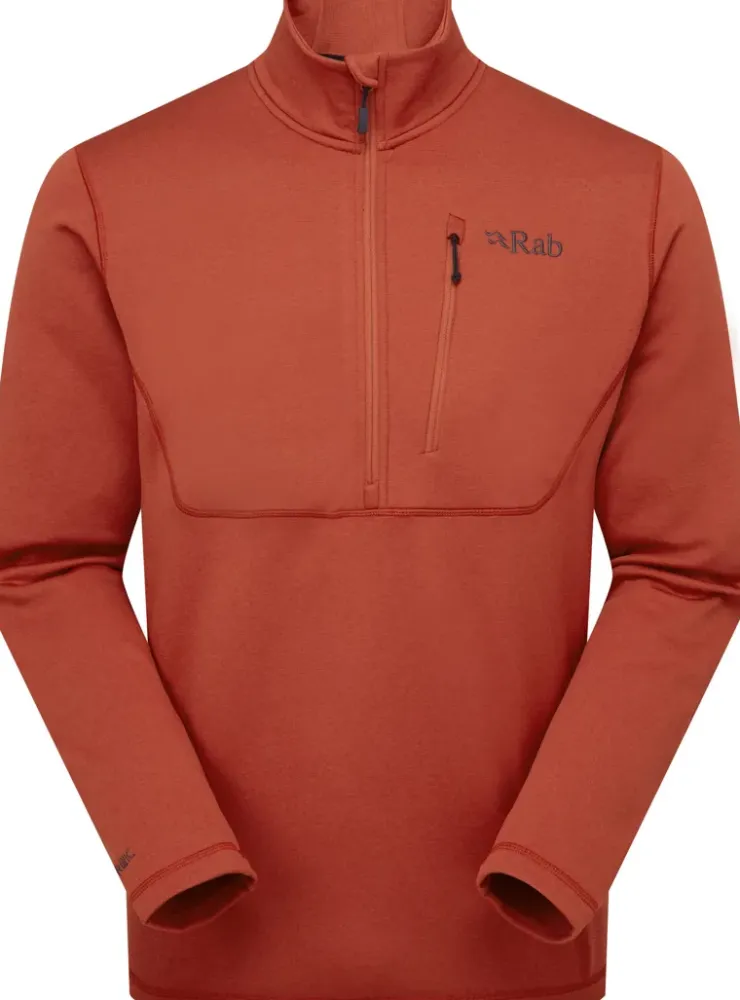 Fleece & Mid Layer-Rab Mens Geon Pull-On - Tuscan Red