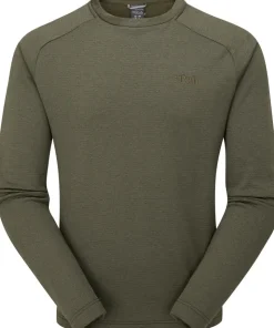 Fleece & Mid Layer-Rab Mens Graviton Crew - Army