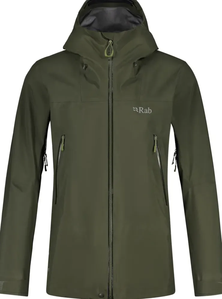 Waterproof Jackets-Rab Mens Kangri GTX Jacket - Army