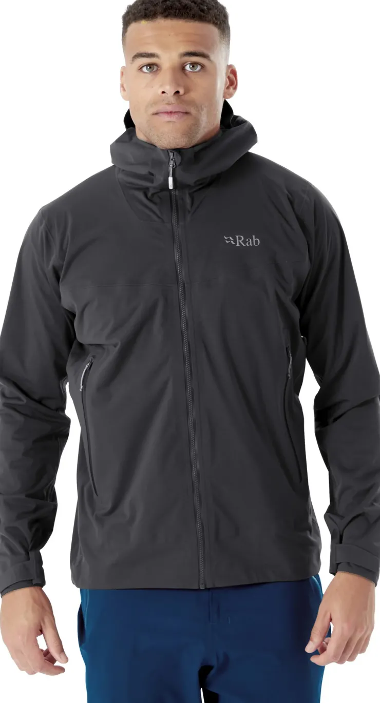 Waterproof Jackets-Rab Mens Kinetic 2.0 Jacket - Beluga