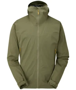 Waterproof Jackets-Rab Mens Kinetic 2.0 Jacket - Light Khaki