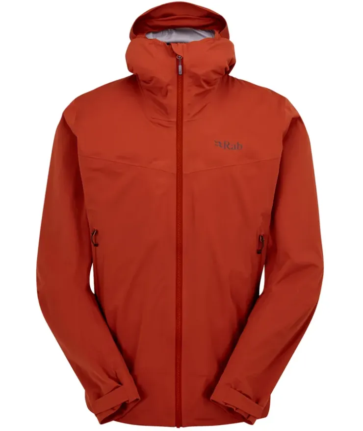 Waterproof Jackets-Rab Mens Kinetic 2.0 Jacket - Tuscan Red