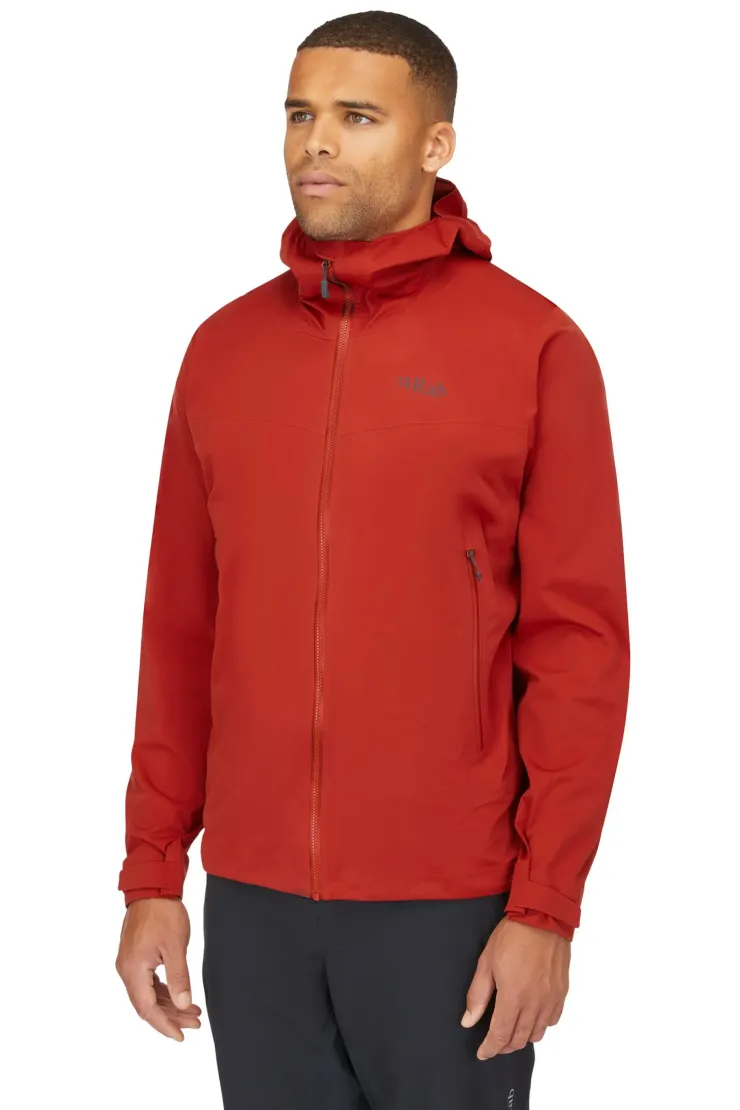Waterproof Jackets-Rab Mens Kinetic 2.0 Jacket - Tuscan Red