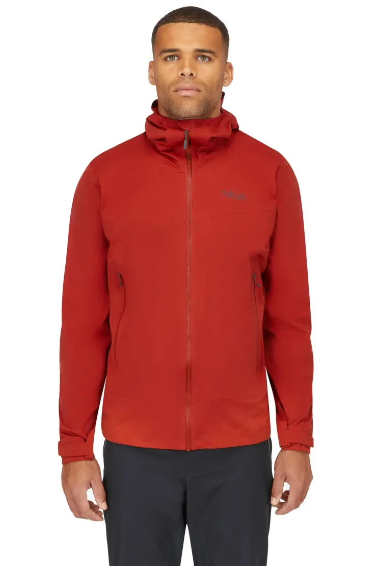 Waterproof Jackets-Rab Mens Kinetic 2.0 Jacket - Tuscan Red